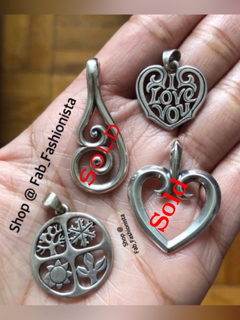 James Avery sterling silver pendants retired 2 pendants